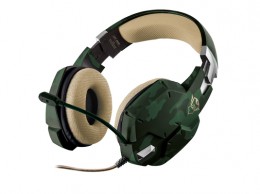 Trust GXT 322C Carus gamer mikrofonos fejhallgató, jungle camo