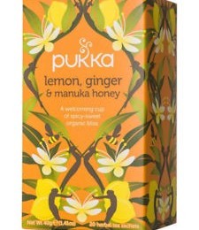 PUKKA ORGANIC LEMON GINGER MANUKA HONEY BIO TEA 20X2G, 40 g