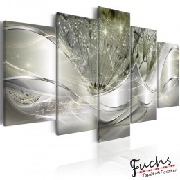 ArtGeist sp. z o o. Kép - Sparkling Dandelions (5 Parts) Green Wide