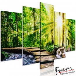 ArtGeist sp. z o o. Kép - Forest Footbridge (5 Parts) Wide