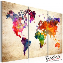 ArtGeist sp. z o o. Kép - The World's Map in Watercolor