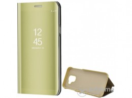 GIGAPACK Mirror View Case álló műbőr tok Samsung Galaxy J6 (2018) J600F készülékhez, arany
