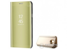GIGAPACK Mirror View Case álló műbőr tok Samsung Galaxy J4 (2018) J400F készülékhez, arany