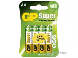 GP Super Alkáli elem, LR6 (AA), 6+2db/bliszter (B13218)