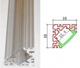 Life Light LED Alusín sarok szett 2m átlátszó takaró+2 db vég+ 4 db rögzítő 45 fok vékony profil
