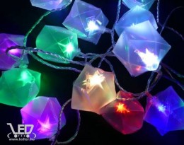 Life Light LED Karácsonyi ajándékdoboz 3D-s csillaggal, kül- és beltéri füzér, 30 db színes RGB LED