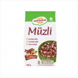 Cerbona müzli gluténmentes csokis-mandulás 250g