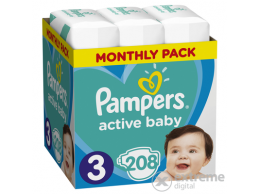 PAMPERS Active Baby pelenka Monthly Box, 3-as méret, 208 db
