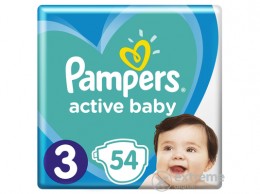 PAMPERS Active Baby pelenka, 3-as méret, 54 db