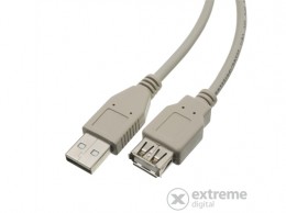 Wiretek USB Hosszabbító A-A kábel, 1,8m, Apa/Anya