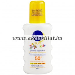 Nivea Sun Kids Protect &amp; Sensitive naptej SPF50+ 200ml pumpás