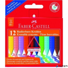 FABER CASTELL Zsírkréta Faber-Castell Grip radírozható 12-es készlet