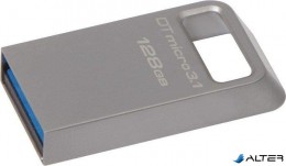 Kingston Pendrive, 128GB, USB 3.1, 100/15MB/s, &quot;Data Traveler Micro&quot;, ezüst