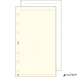 SATURNUS Gyűrűs kalendárium betét S325/F üres jegyzetlap fehér lapos