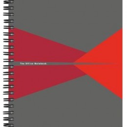 LEITZ Spirálfüzet, A5, vonalas, 90 lap, PP borító, &quot;Office&quot;, szürke-piros