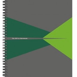 LEITZ Spirálfüzet, A4, vonalas, 90 lap, laminált karton borító, &quot;Office&quot;, szürke-zöld