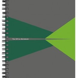 LEITZ Spirálfüzet, A5, vonalas, 90 lap, laminált karton borító, &quot;Office&quot;, szürke-zöld