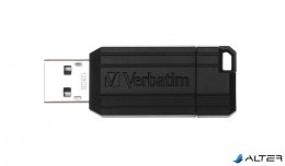 Verbatim Pendrive, 128GB, USB 2.0, 10/4MB/sec, &quot;PinStripe&quot;, fekete