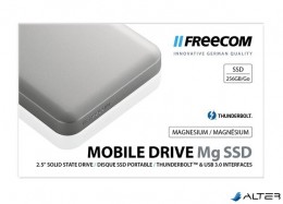 FREECOM SSD (külső memória), 256GB, USB 3.0, Thunderbolt, &quot;Mobile Drive Mg&quot;, ezüst