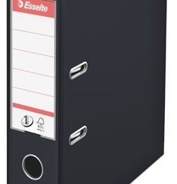 ESSELTE Iratrendező, 75 mm, A4, PP, élvédő sínnel, &quot;Standard&quot;, Vivida fekete