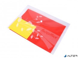 FLEXOFFICE Irattartó tasak, A4, PP, patentos, 120 mikron, , &quot;FO-CBF02&quot;, áttetsző, mintás
