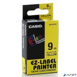 CASIO Feliratozógép szalag, 9 mm x 8 m, , sárga-fekete