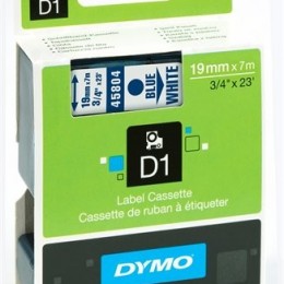 DYMO Feliratozógép szalag, 19 mm x 7 m, "D1", fehér-kék