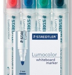 STAEDTLER Táblamarker készlet, 2 mm, kúpos, &quot;Lumocolor 351&quot;, 4 különböző szín
