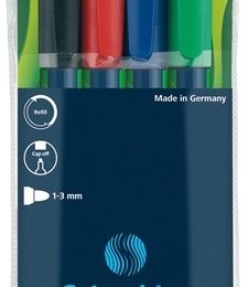 SCHNEIDER Tábla- és flipchart marker készlet, 1-3 mm, kúpos, „Maxx Eco 110&quot;, 4 különböző szín