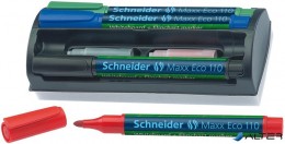 SCHNEIDER Tábla- és flipchart marker készlet, 1-3 mm, szivaccsal, „Maxx Eco 110&quot;, 4 különböző szín