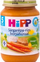 Hipp bébiétel, sárgarépa-rizs borjúhússal 190 g