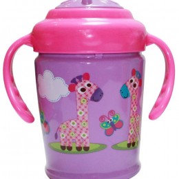 LORELLI Zoo Szívószálas itatópohár fogantyúval 270ml