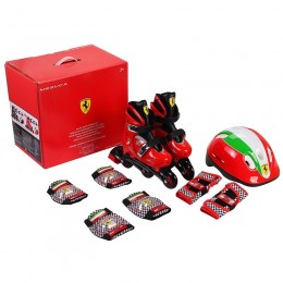 CHIPOLINO Ferrari görkorcsolya + biztonsági szett 29-32 méret - piros
