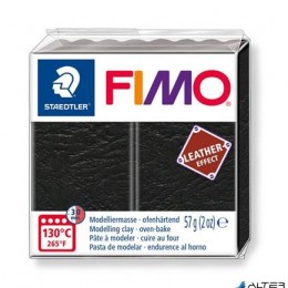 FIMO Gyurma, 57 g, égethető, &quot;Leather Effect&quot;, fekete