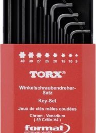 Format Torx imbuszkulcs készlet műanyag dobozban T 9-40