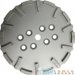 GYÉMÁNT CSISZOLÓTÁRCSA (250MM, ÖREG BETON, MŰGYANTA, 8 RÖGZÍTŐ FURATTAL)