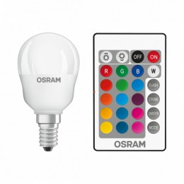Osram E14 LED Star+ 4,5W 250lm RGBW, távirányítóval szabályozható - 25W izzó helyett