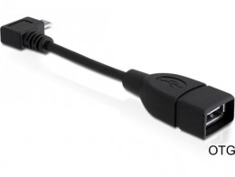 Delock USB kábel, mikro-B, forgatott to USB2.0-A female OTG 11cm (83104)