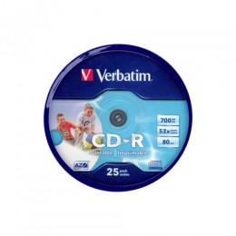 Verbatim CD-R 700MB 52x Írható CD lemez nyomtatható (25db) (43439)