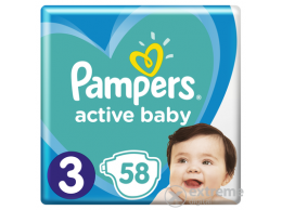 PAMPERS Active Baby Value Pack pelenka, 3-as méret, 58 db