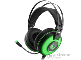 RAMPAGE fejhallgató - SN-RW66 Alpha-X (7.1, mikrofon, USB, hangerőszabályzó, nagy-párnás, 2.1m kábel, fekete-zöld)