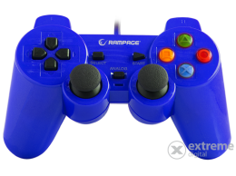 RAMPAGE gamepad - SG-R602 Blue (USB, 1,8m kábel, PC ÉS PS3 kompatibilis, kék)