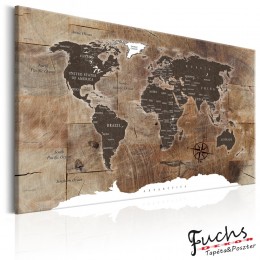 ArtGeist sp. z o o. Kép - World Map: Wooden Mosaic