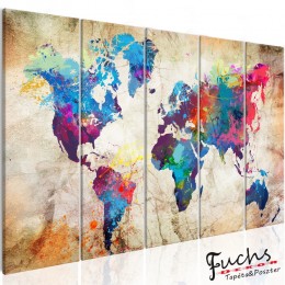 ArtGeist sp. z o o. Kép - World Map: Colourful Ink Blots