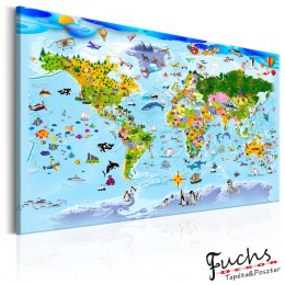 ArtGeist sp. z o o. Kép - Children&#039;s Map: Colourful Travels