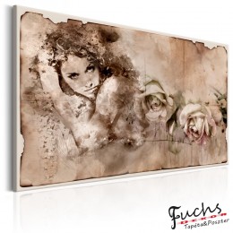 ArtGeist sp. z o o. Kép - Retro Style: Woman and Roses