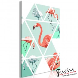 ArtGeist sp. z o o. Kép - Geometric Flamingos (1 Part) Vertical