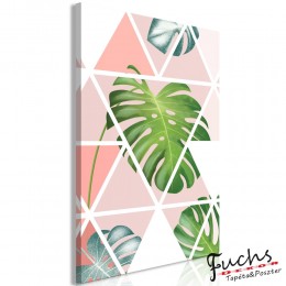 ArtGeist sp. z o o. Kép - Geometric Monstera (1 Part) Vertical