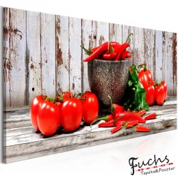 ArtGeist sp. z o o. Kép - Red Vegetables (1 Part) Wood Narrow