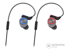 RAMPAGE fülhallgató - SN-J8 Elegant (mikrofon, 3.5mm TRRS jack, 1.2m kábel, szürke)